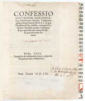 Confessio doctrinae u. Beiband Brenz Confessio