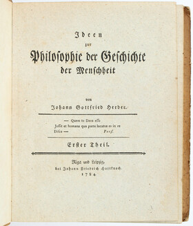 Herder, Ideen zur Geschichte der Menschheit. 4 Bde.