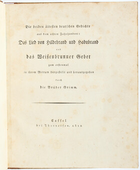 Grimm, Hildebrand und Hadubrand