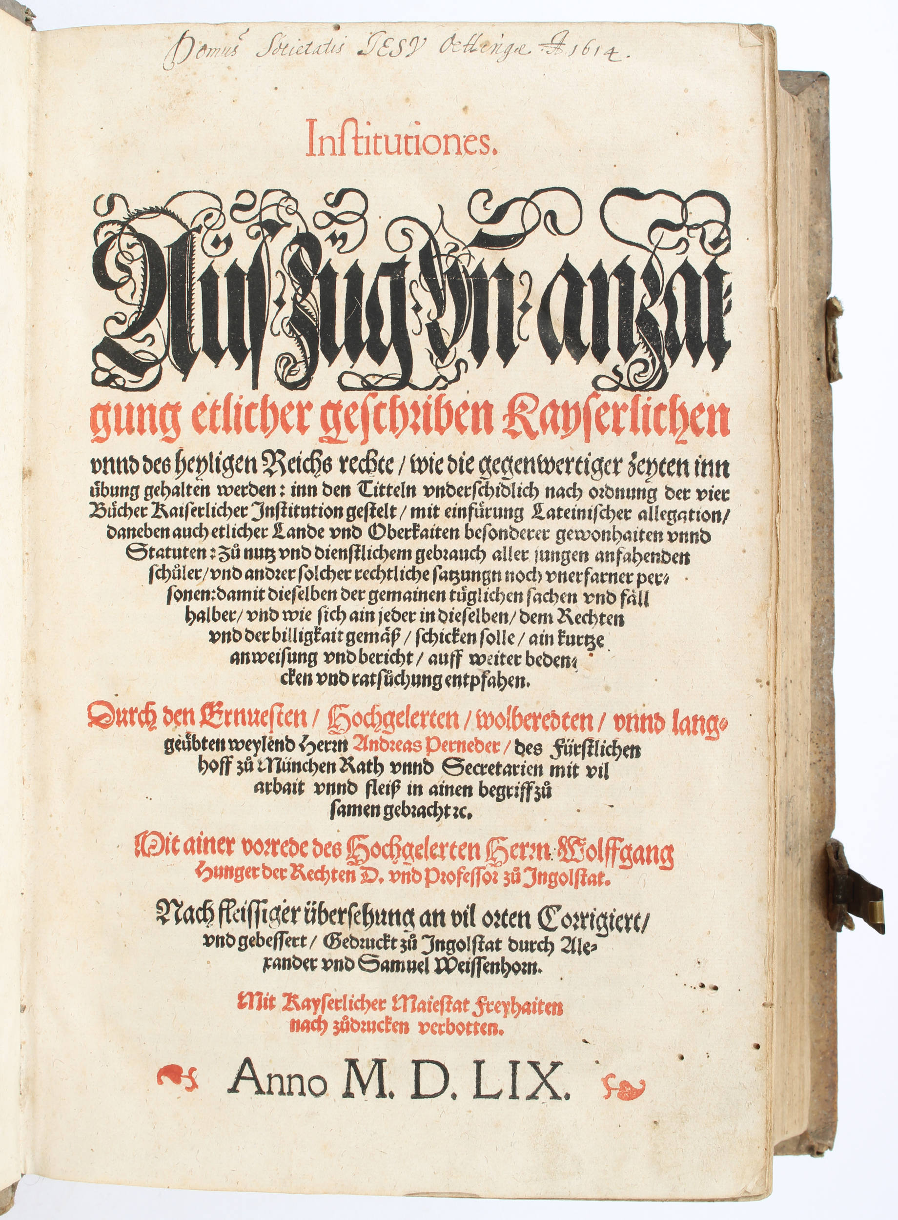 Perneder, Institutiones. 1559