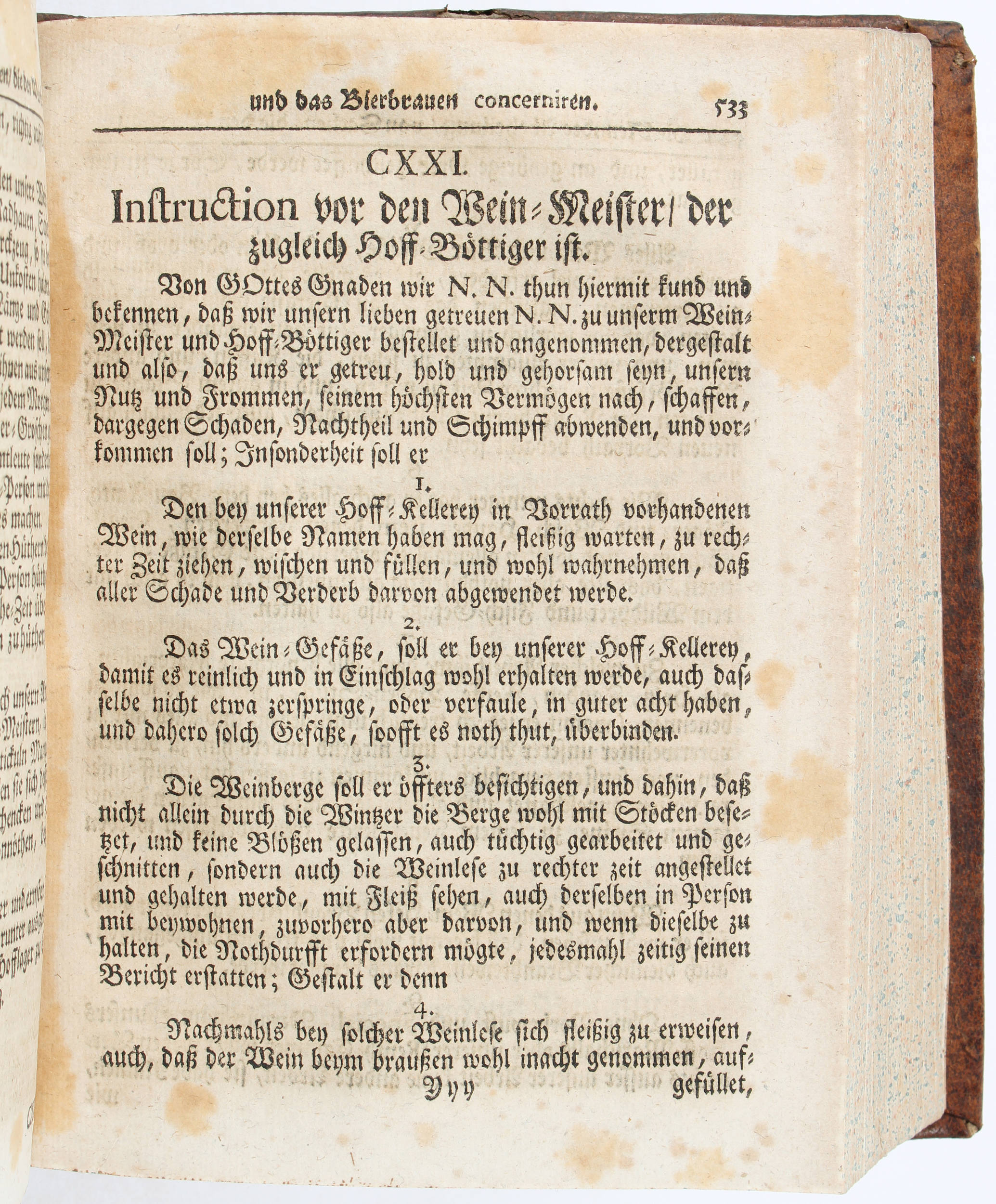 Rohr, Vorrath von Contracten bey der Hauß-Wirthschafft