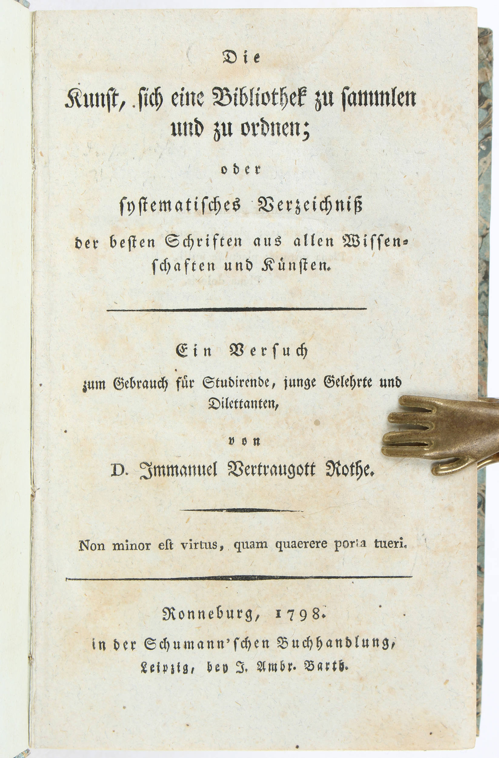 Rothe, Kunst, sich eine Bibliothek zu sammlen