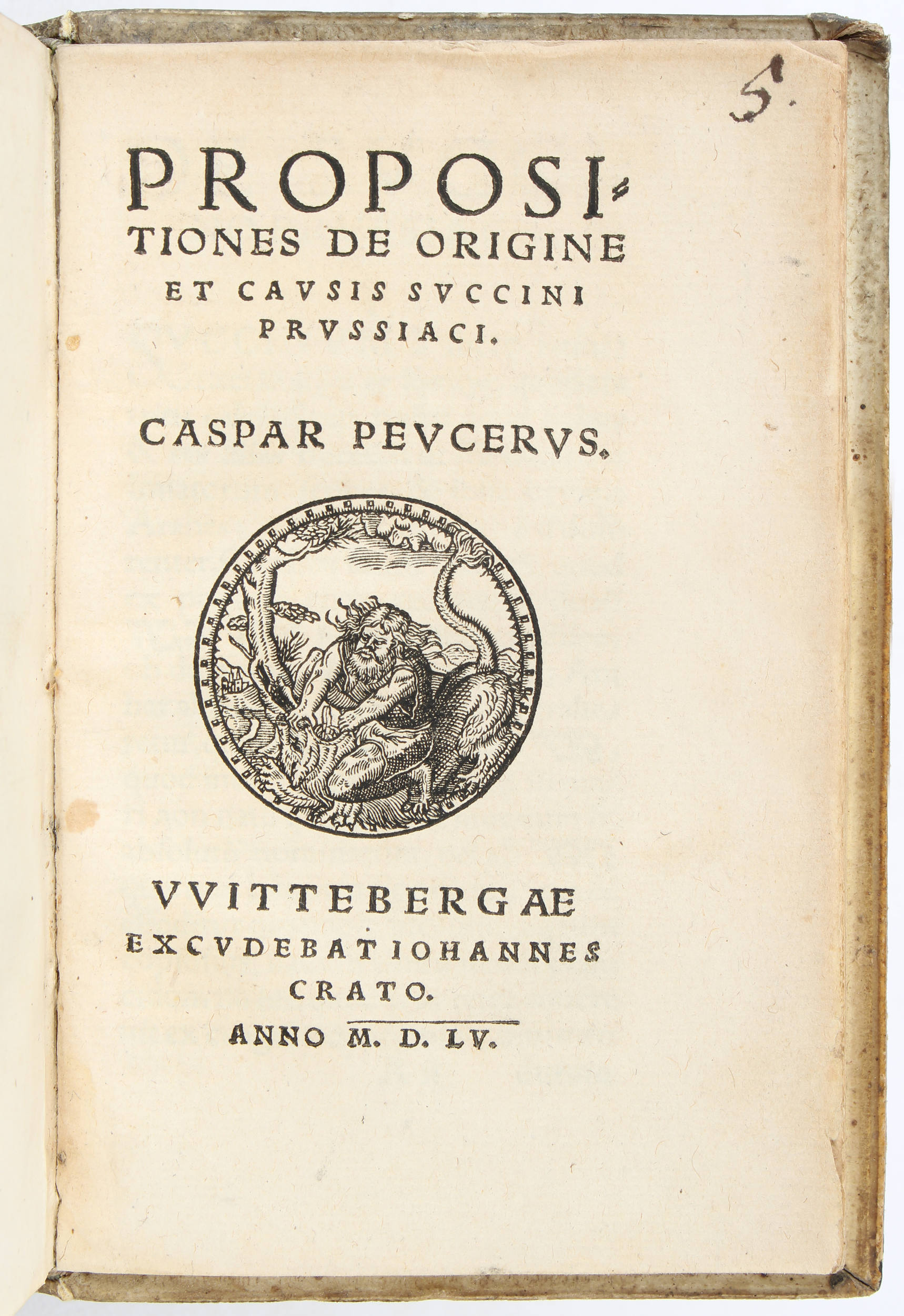 Peucer, De Origine succini prussiaci + 4 Beibände