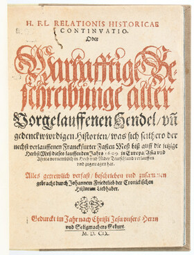 Friedtlieb, Historien seithero der Fasten Meß 1609