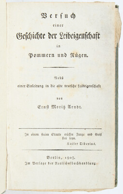 Arndt, Geschichte der Leibeigenschaft / 3 Bde.