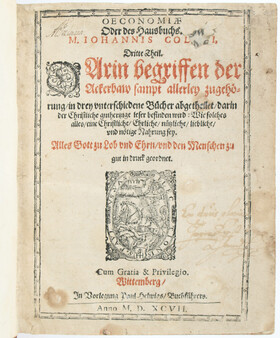 Colerus, Oeconomiae Tle. 3-4