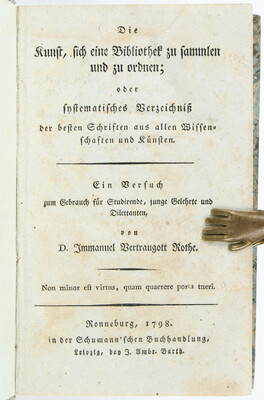 Rothe, Kunst, sich eine Bibliothek zu sammlen