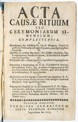 Acta causae rituum seu ceremoniarum sinensium