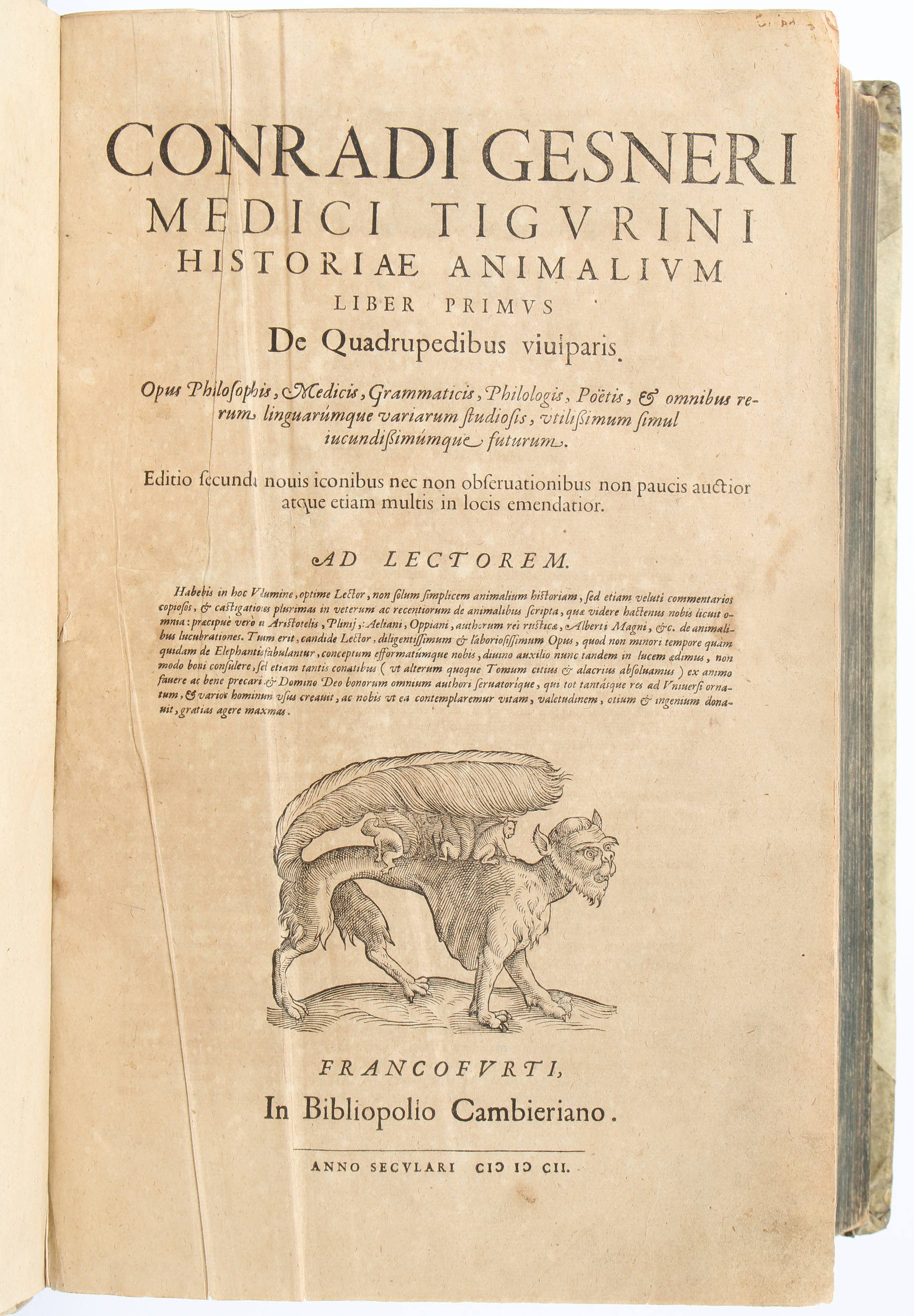 Gesner, Historiae animalium I-III