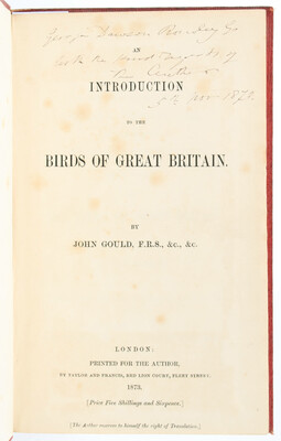 Gould, Introduction to the Birds of Great Britain