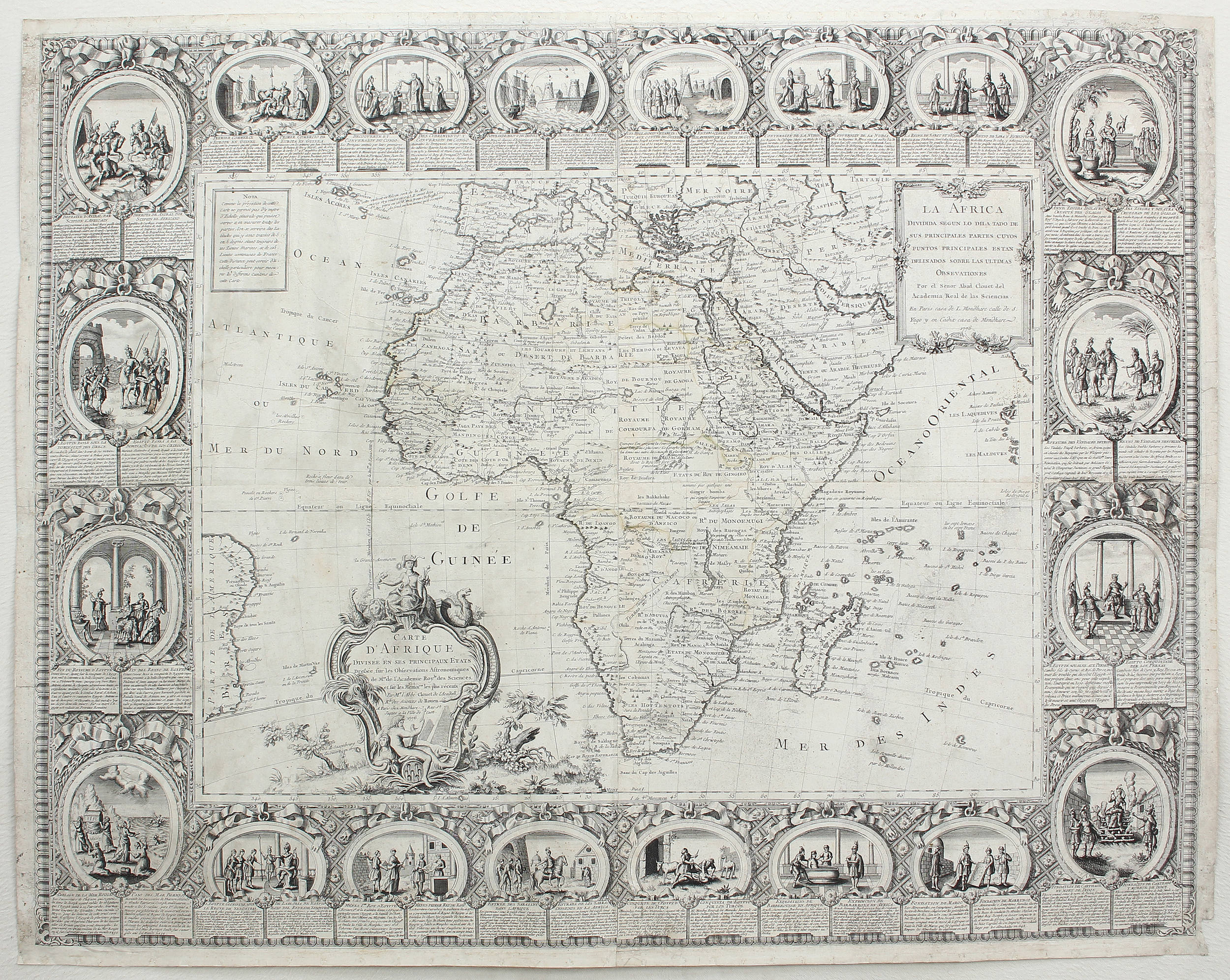 Weltkarte + Erdteile. 5 Bll. Clouet-Mondhare