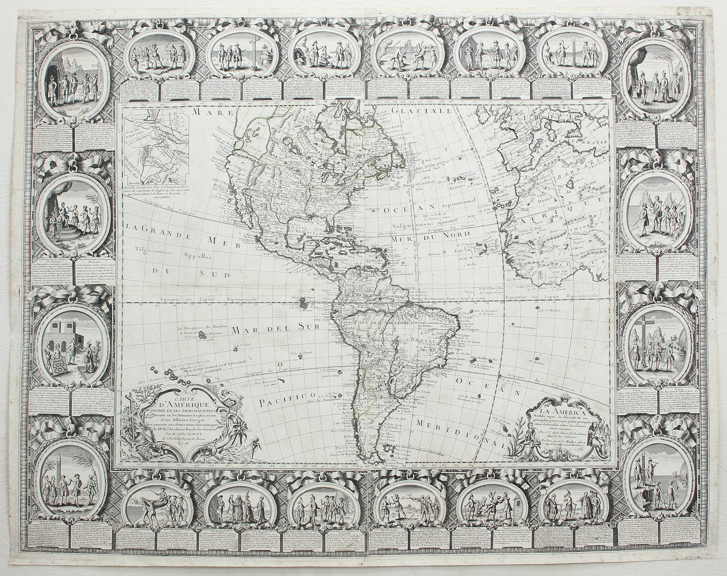 Weltkarte + Erdteile. 5 Bll. Clouet-Mondhare