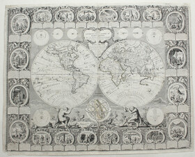 Weltkarte + Erdteile. 5 Bll. Clouet-Mondhare