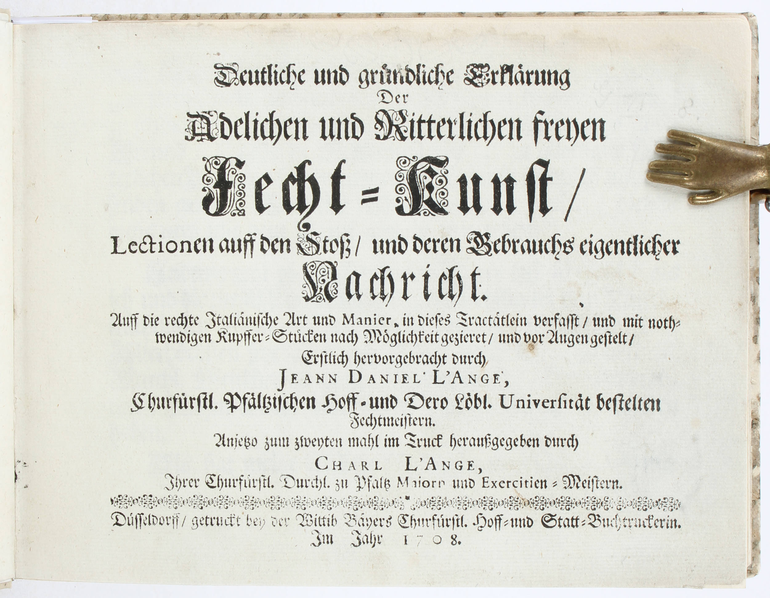 L'Ange, Fecht-Kunst 1708