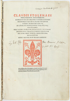Ptolemaeus, Almagestum 1528+Apian, Introductio. Annotiertes Ex. G.J. Rheticus