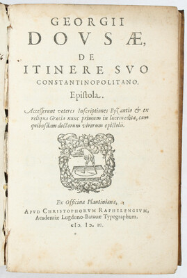Dousa, De itinere Constantinopolitano + Beiband