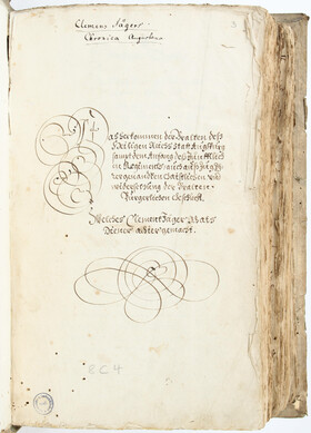 Herkommen der Uralten Statt Augspurg. Handschrift