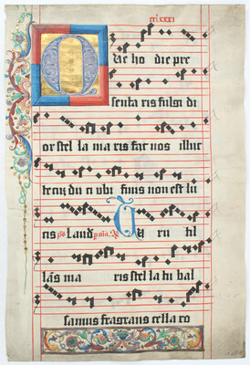 Einzelblatt aus Antiphonar mit Initiale 