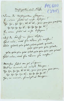 A.H. Hoffmann v. Fallersleben, Liedmanuskript