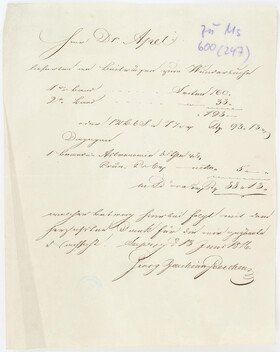 G.J. Göschen, Briefe u. Abrechnung f. A. Apel. 6 Bll.