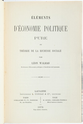 Walras, Éléments d'économie politique pure