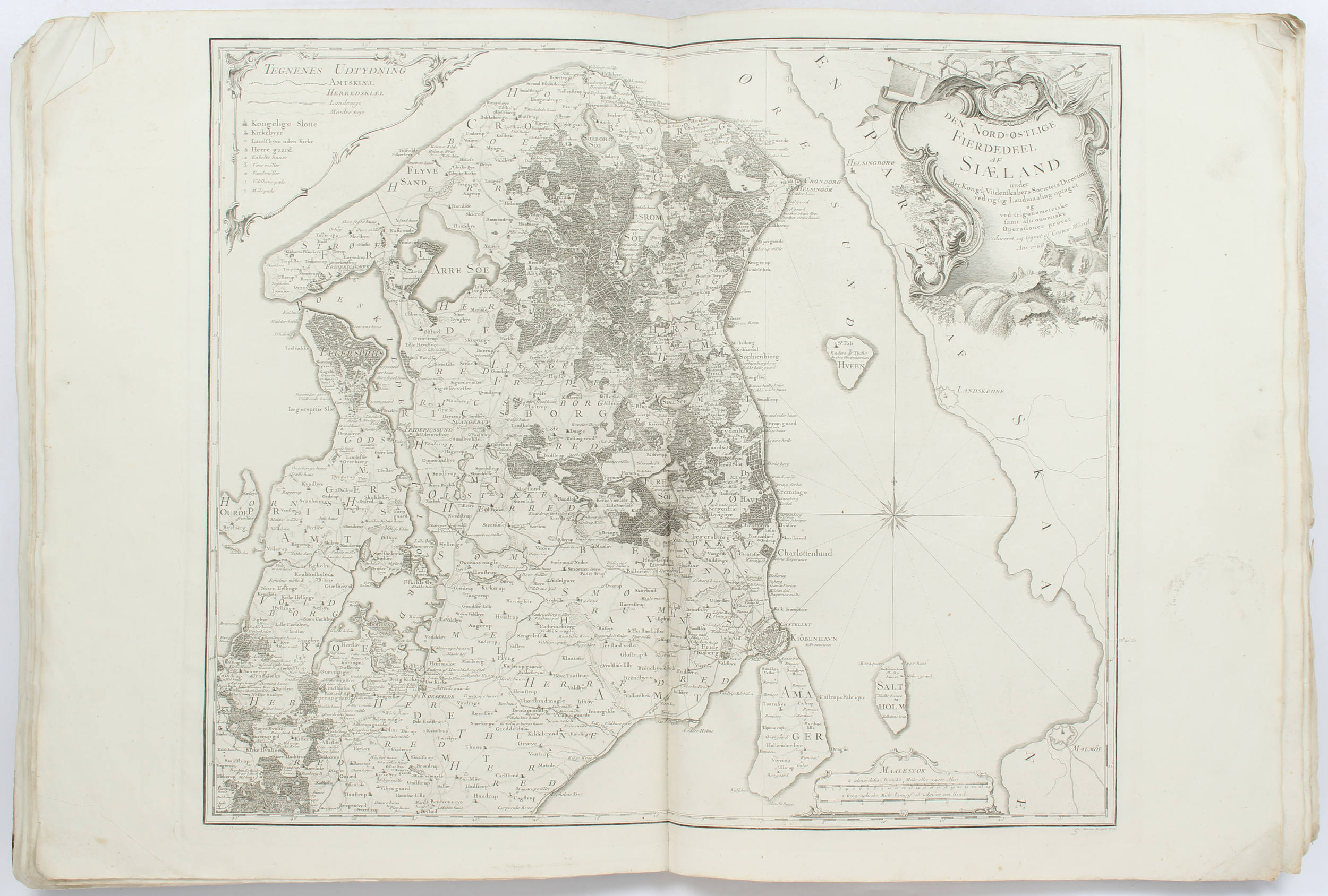 Atlas von Dänemark mit 8 Karten von Wessel u.a.
