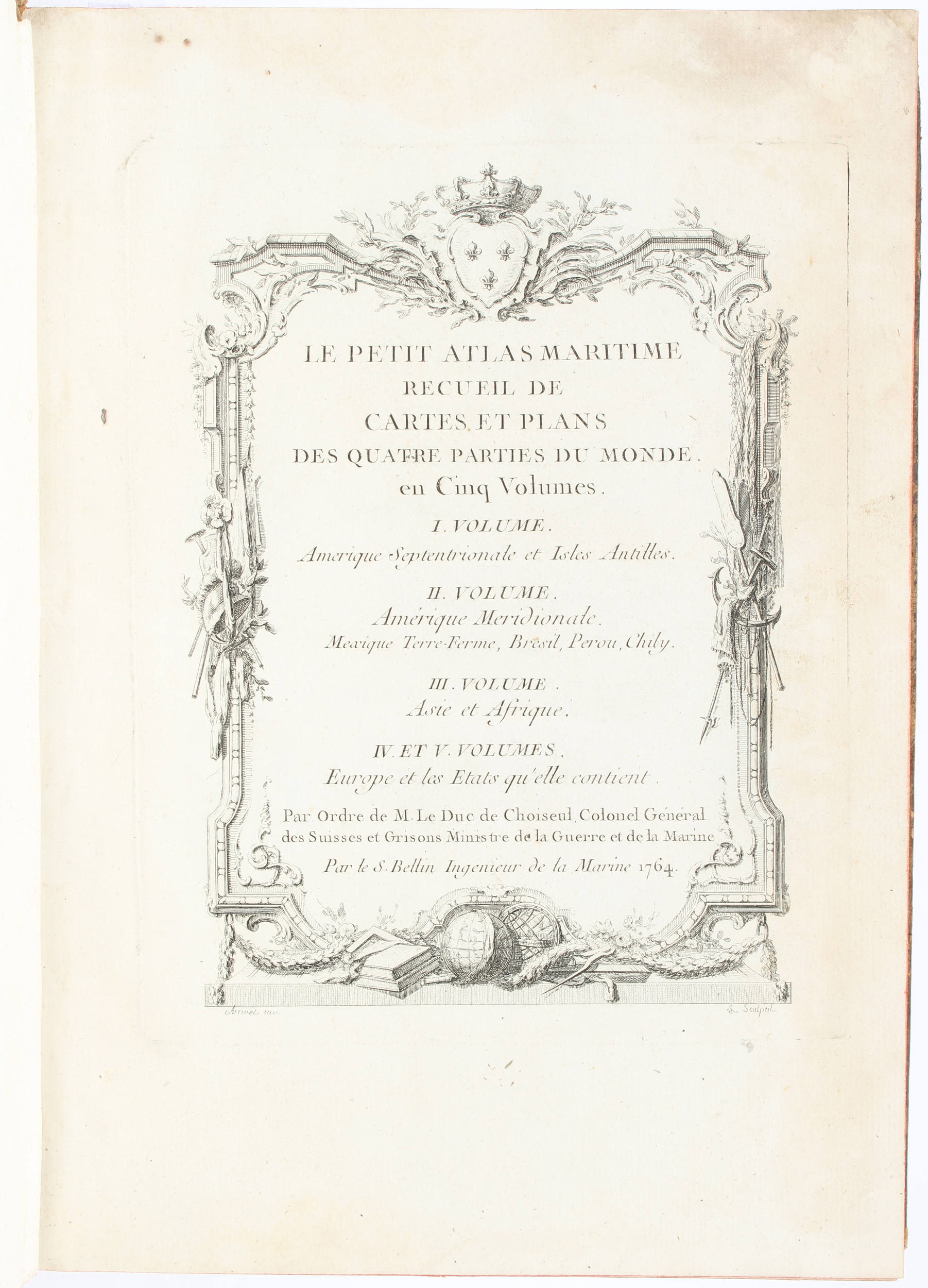 Bellin, Le petit atlas maritime. 5 Bde.