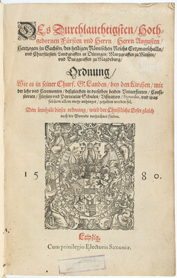 Sachsen, Kirchenordnung