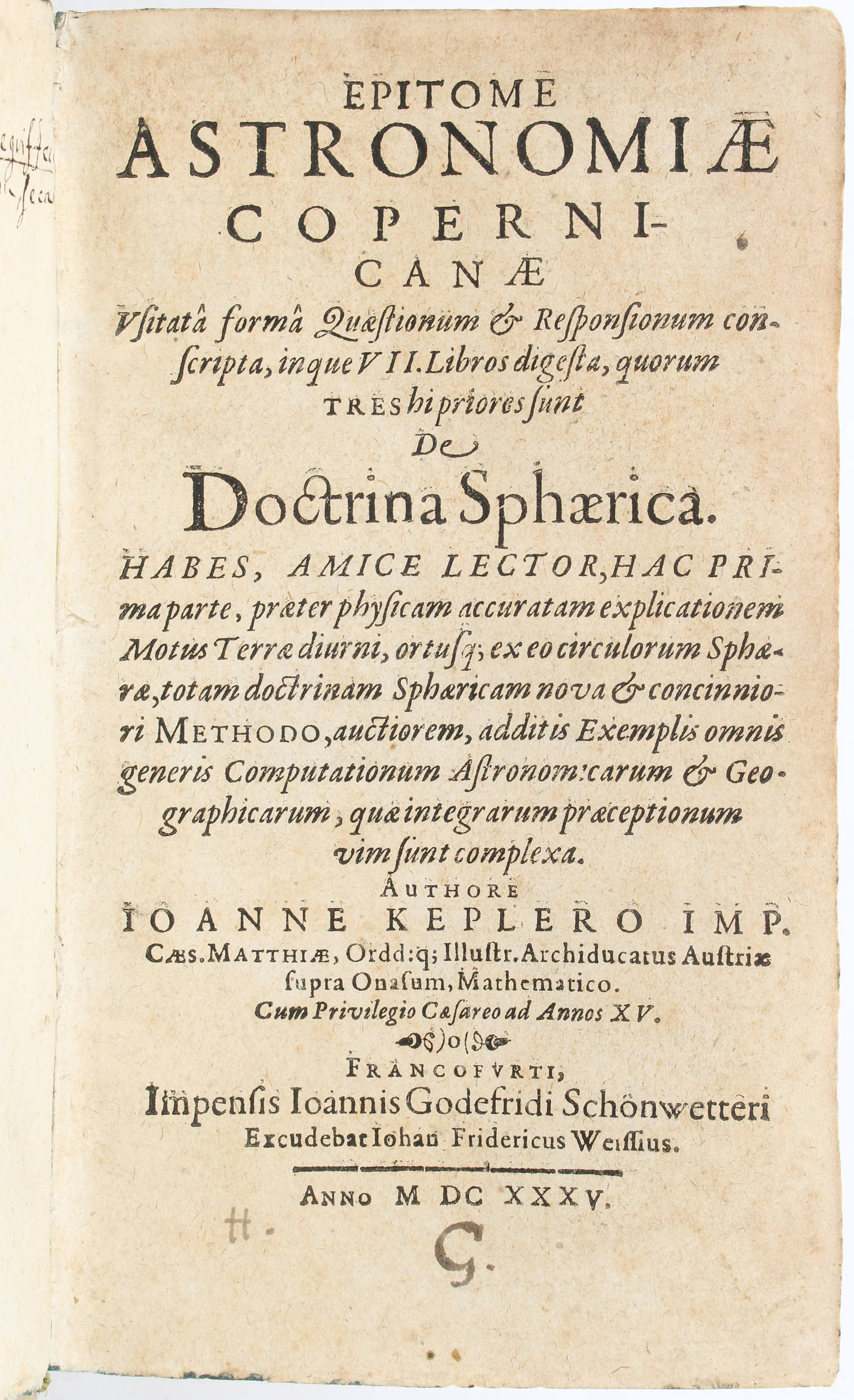 Kepler, Epitome astronomiae + Beiband