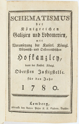 Staatskalender. Galizien und Lodomerien 1780