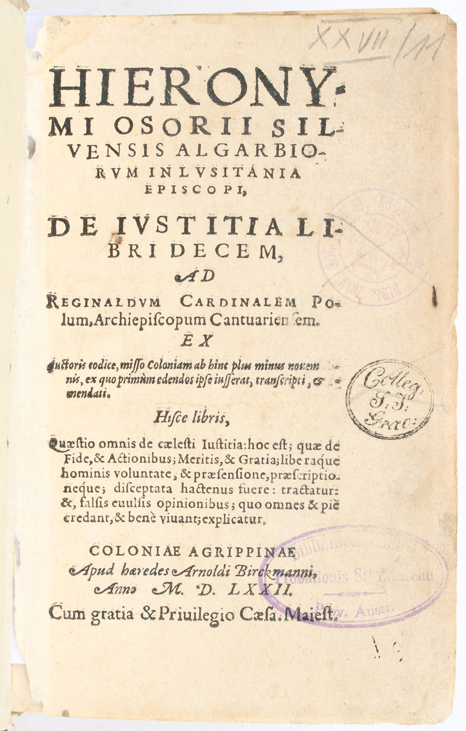Osorio da Fonseca, De iustitia libri decem