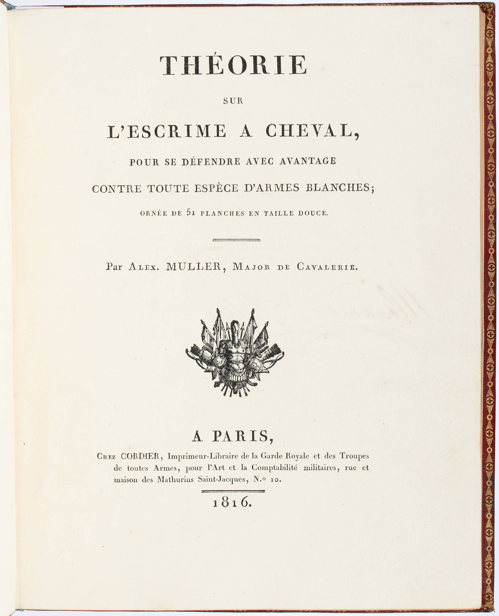 Muller, Théorie sur l'escrime á cheval. 1816