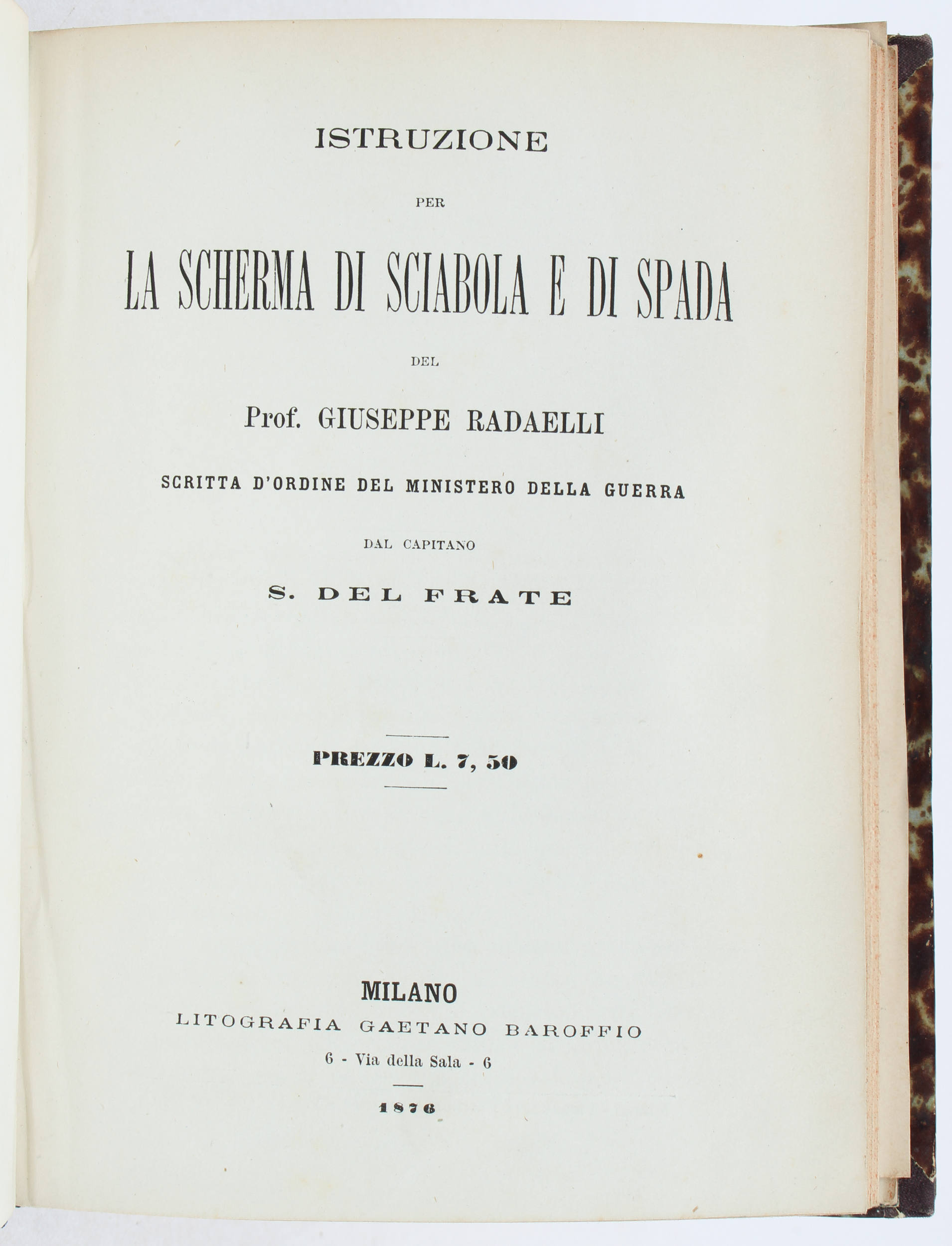 Radaelli, Istruzione per la scherma