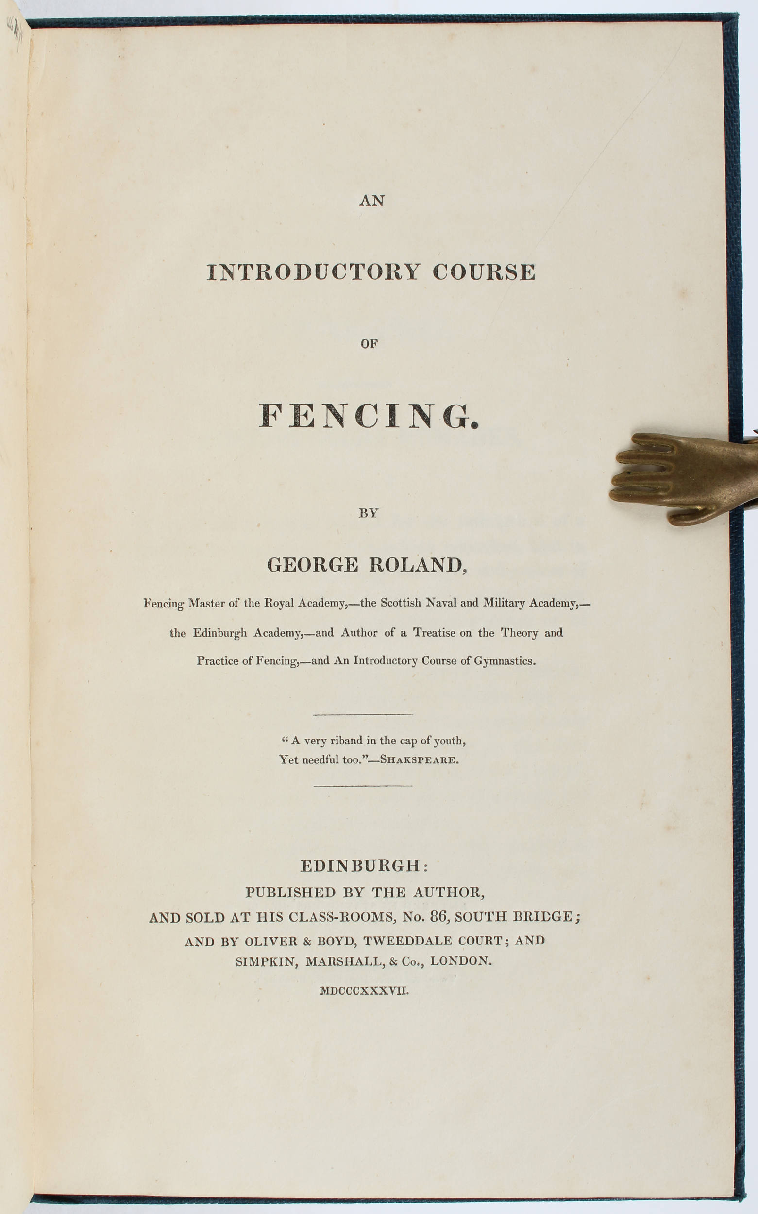 Roland, Introductory course of fencing