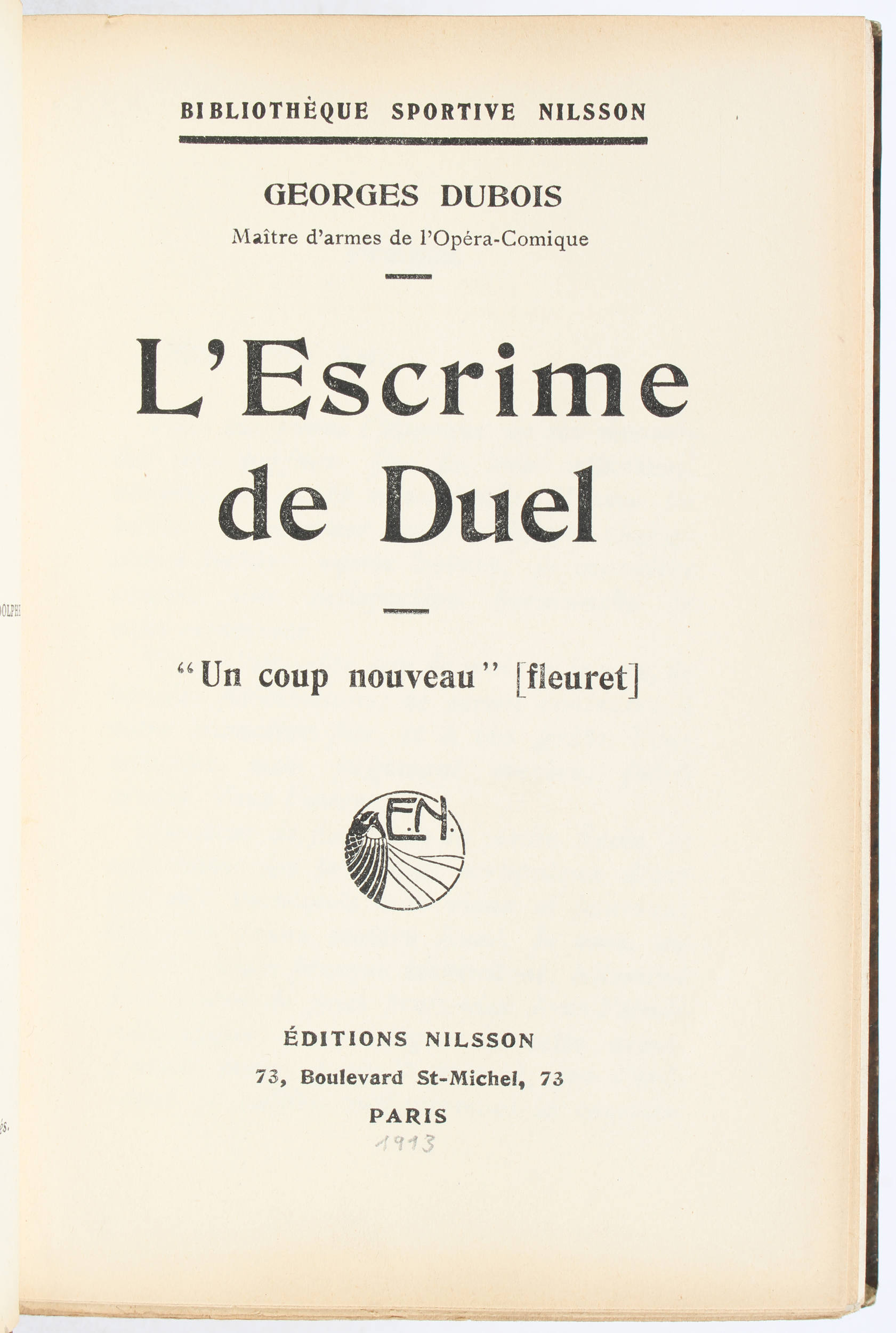 Dubois, L'Escrime de Duel