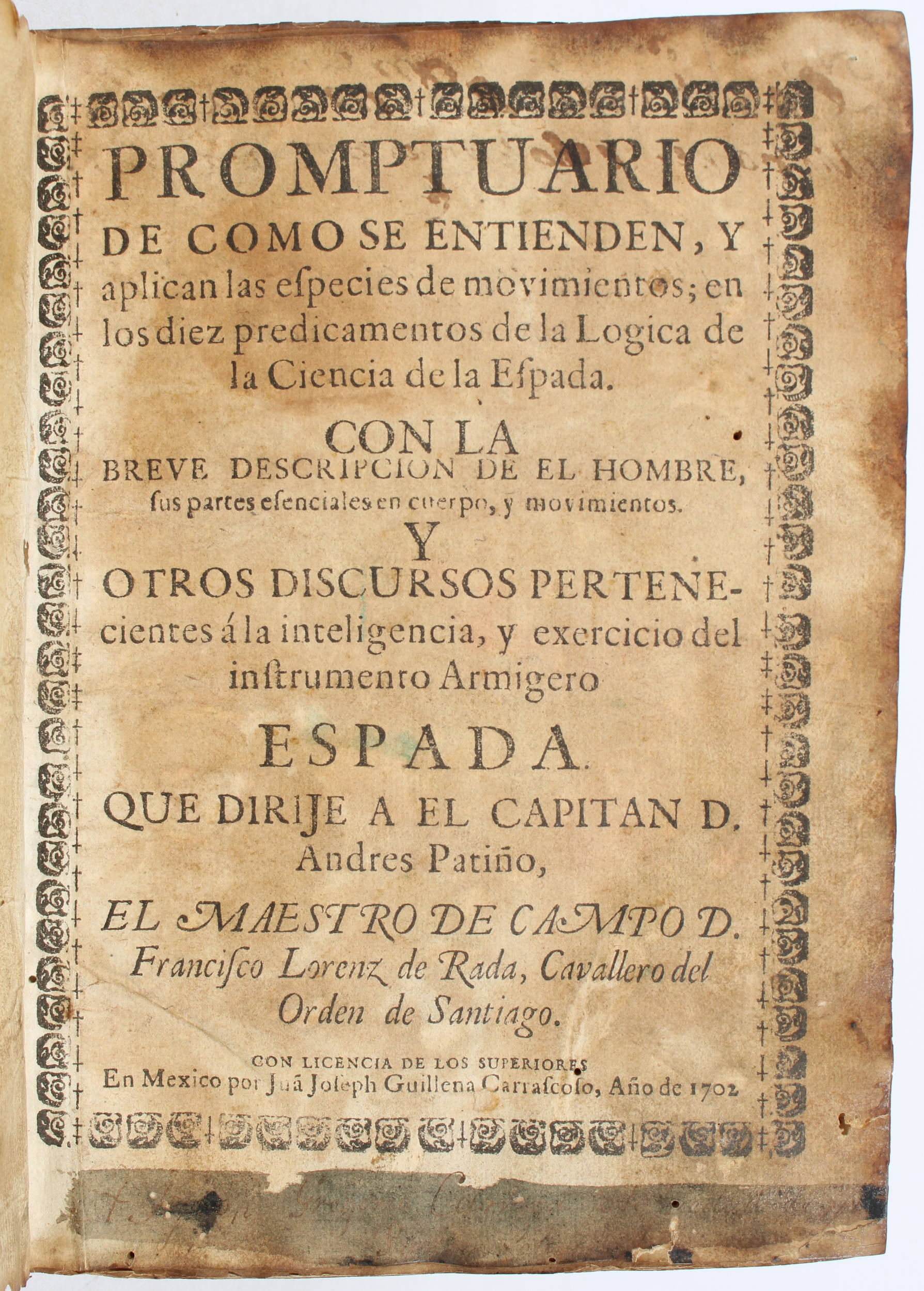 Lorenz de Rada, Promptuario de la espada