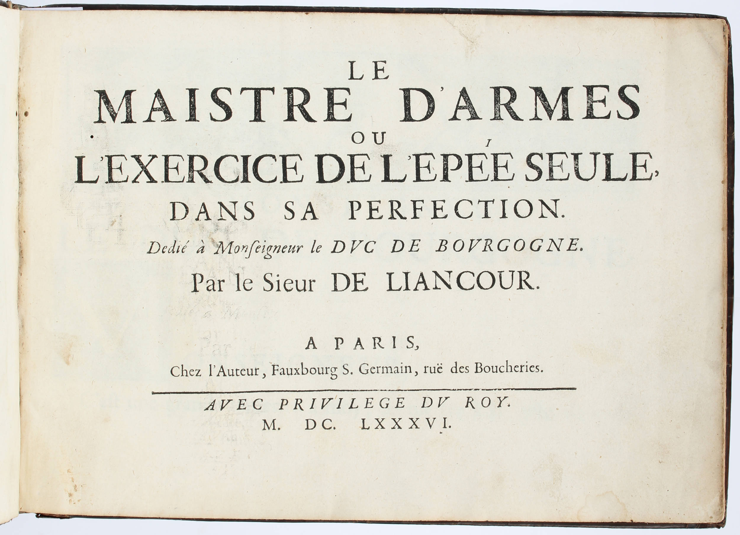 Liancour, Le maistre d'armes