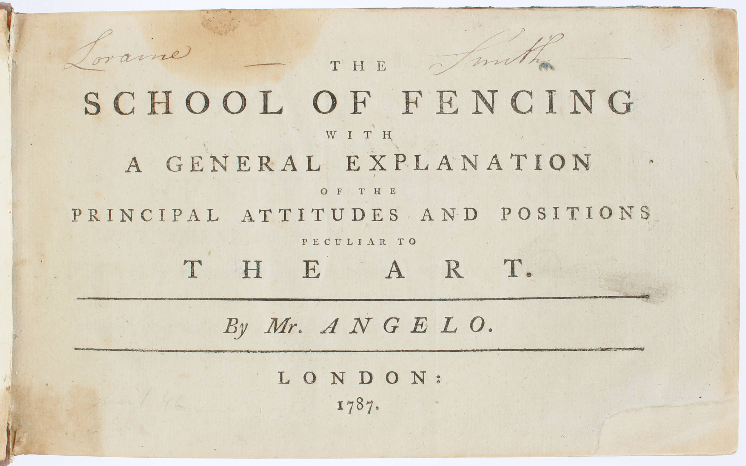 Angelo, School of fencing