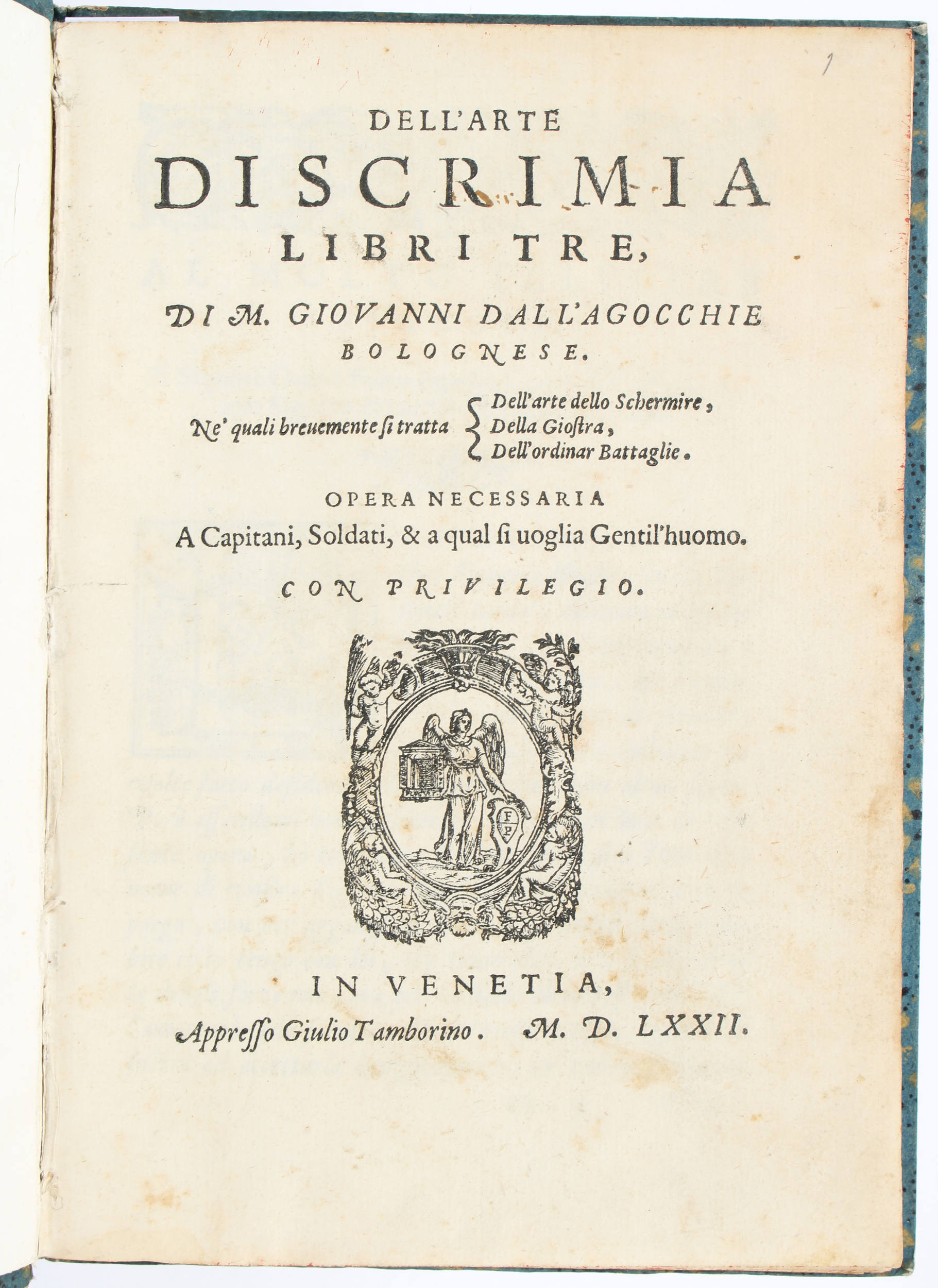 Agocchie, Dell'arte di scrimia