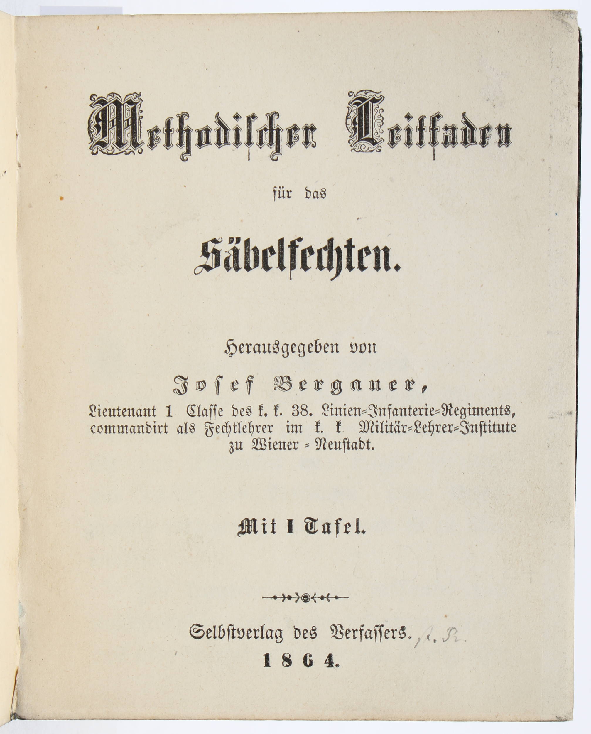 Bergauer, Leitfaden für das Säbelfechten