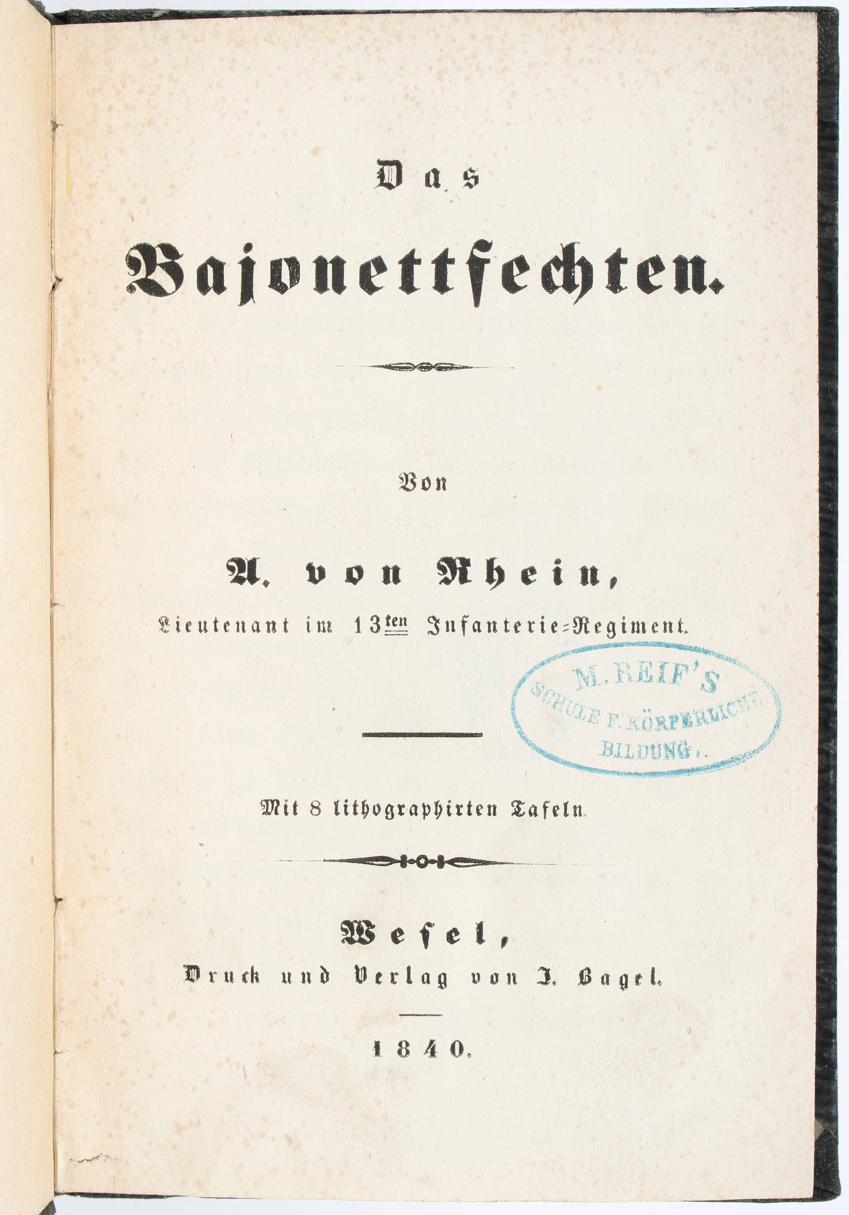 Fechtkunst, Konvolut Kleinschriften. 1819-1885. 14 Bde.