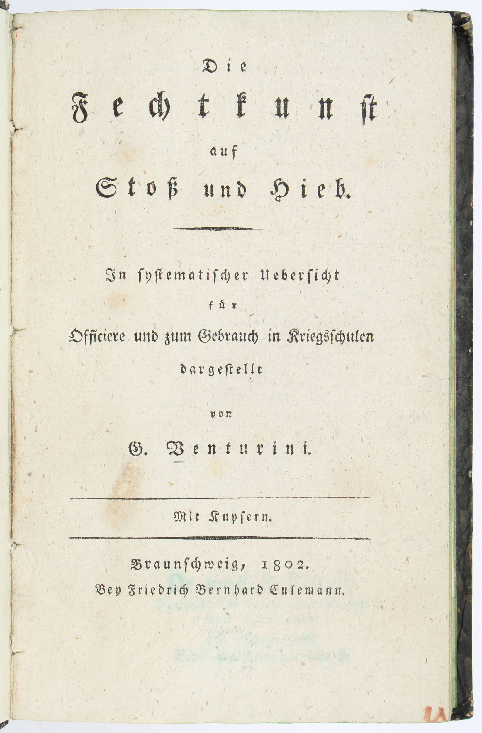 Venturini, Fechtkunst auf Stoß und Hieb