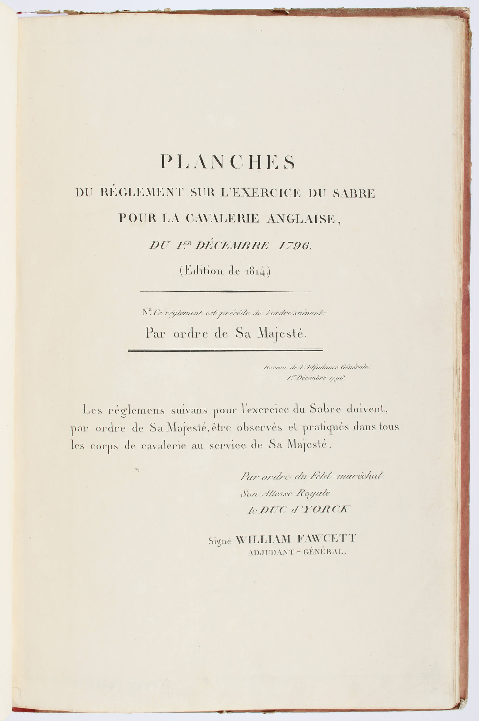 Fawcett, Planches sur l'exercice du sabre