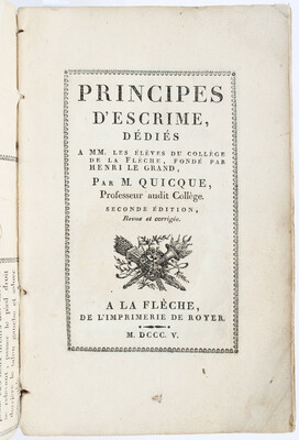 Quicque, Principes d'escrime