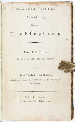 Roux, Anweisung über das Hiebfechten