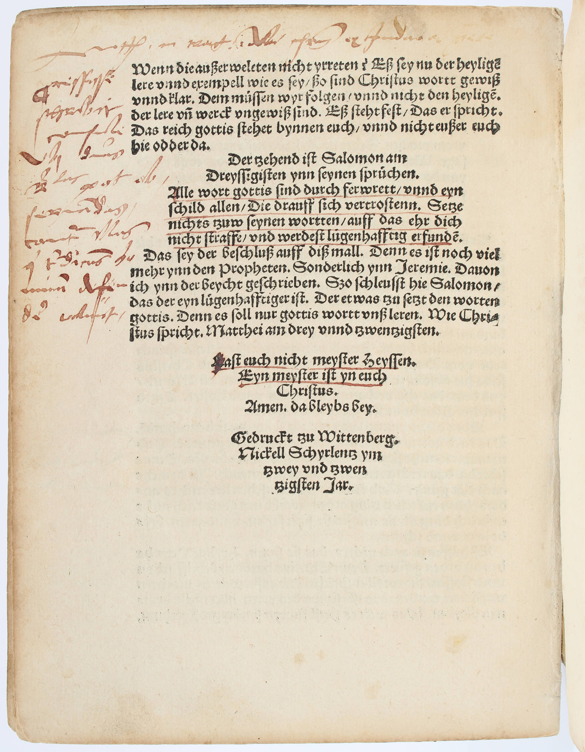 Luther, Von menschen leren tzu meyden