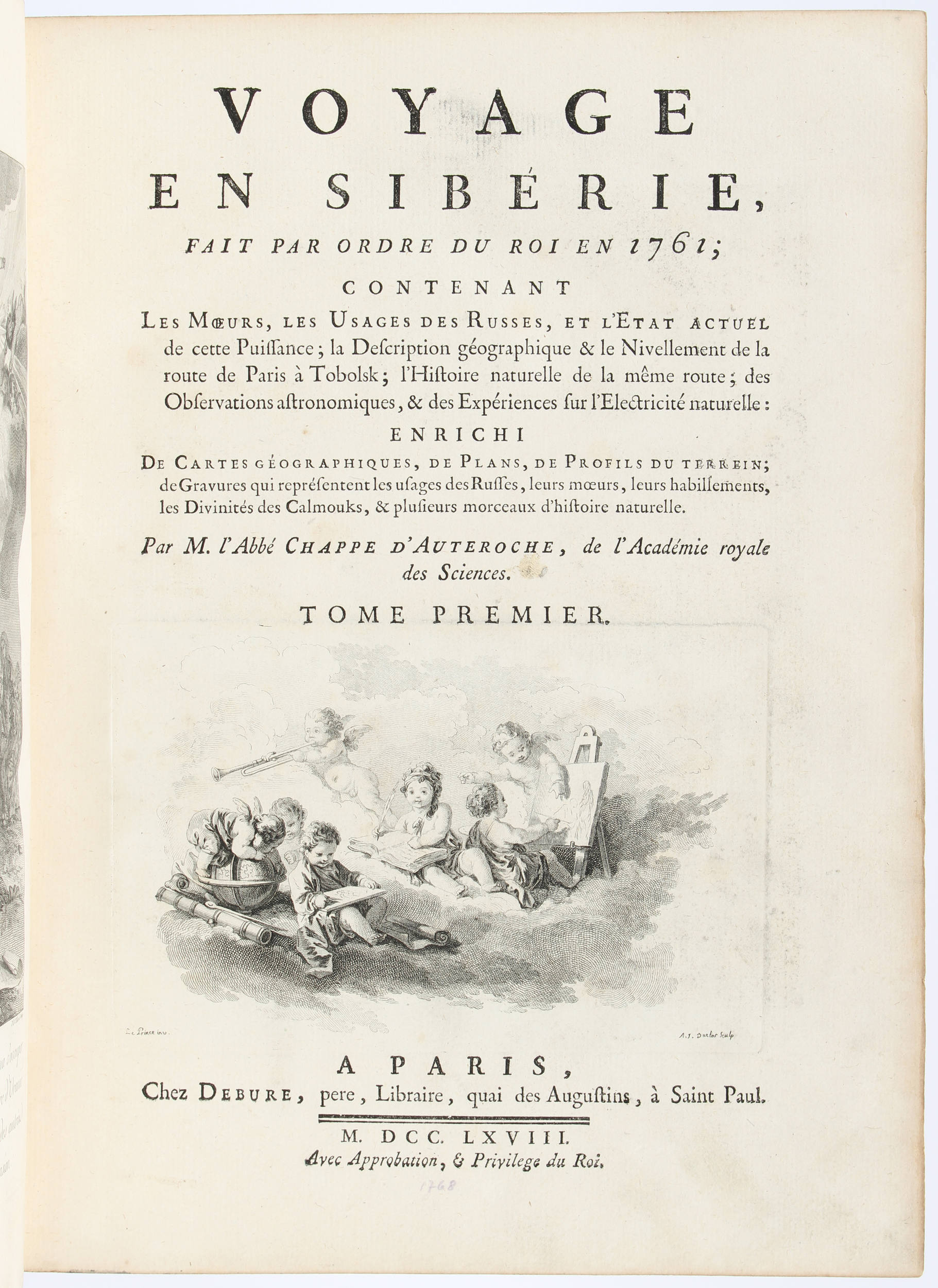 Chappe d'Auteroche, Voyage en Sibérie. 4 Bde.
