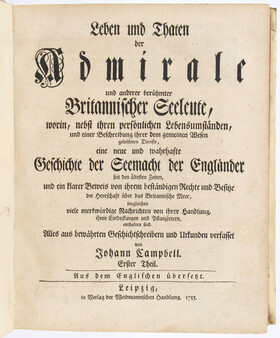 Campbell, Leben Britannischer Seeleute. 2 Bde.