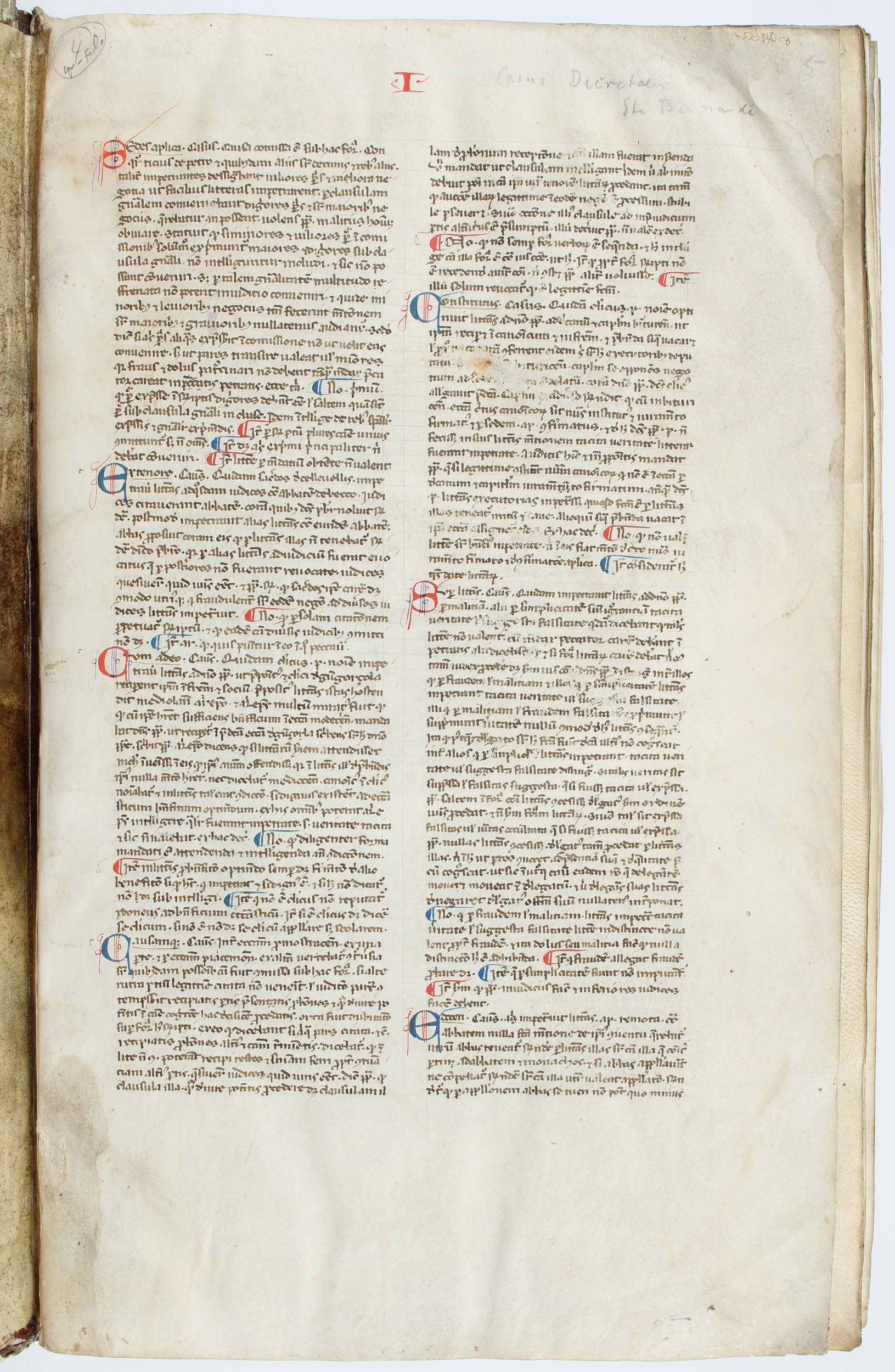 Bernhard von Parma, Casus longi. Handschrift