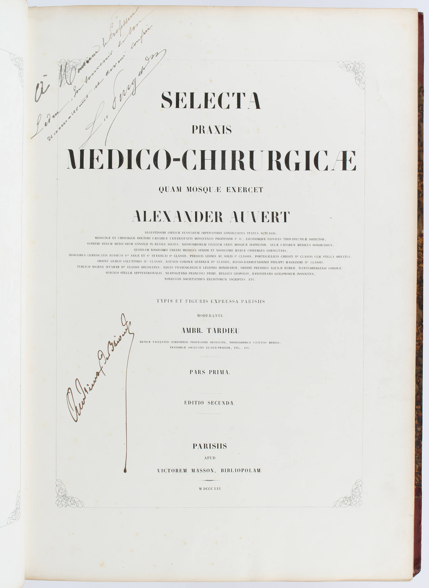 Auvert, Selecta praxis medico-chirurgicae. 2 Bde.